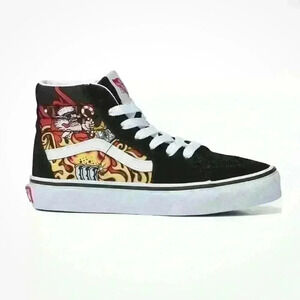 NWT Vans Sk8-Hi Santa Flame Christmas Skateboarding Shoe Women’s 8, Men’s 6.5